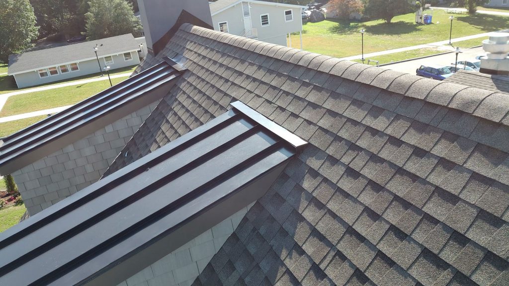 metal roof close up on a metal home